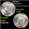 Image 1 : 1923-p Peace Dollar $1 Grades GEM Unc