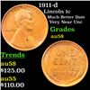 1911-d Lincoln Cent 1c Grades Choice AU/BU Slider