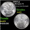Image 1 : 1882-p Morgan Dollar $1 Grades GEM Unc