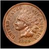Image 2 : 1869 Indian Cent 1c Grades xf