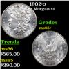 Image 1 : 1902-o Morgan Dollar $1 Grades GEM+ Unc