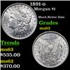 Image 1 : 1891-o Morgan Dollar $1 Grades Select Unc