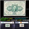 Image 1 : 1862 US Fractional Currency 10c First Issue fr-1242 Washington Graded cu63 By PMG