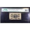 Image 2 : US Fractional Currency 10c Third Issue fr-1251 Washington Rare Red Reverse Graded cu64 By PMG