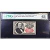 Image 2 : 1874 25c Fractional Currency, 5th Issue, Short Key Fr-1309  Graded cu64 By PMG