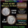 ***Auction Highlight***  AU/BU Slider Brinks Shotgun Morgan $1 Roll 1900 & P Ends Virtually UNC (fc)