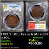 Image 1 : PCGS 1792 2 SOL French Maz-332 Graded ms64 bn By PCGS