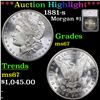 Image 1 : ***Auction Highlight*** 1881-s Morgan Dollar $1 Graded ms67 By SEGS (fc)