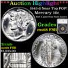 Image 1 : ***Auction Highlight*** 1943-d Near Top POP! Mercury Dime 10c Graded ms68 FSB By SEGS (fc)
