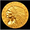 Image 2 : ***Auction Highlight*** 1908-p Gold Indian Quarter Eagle $2 1/2 Graded Select Unc By USCG (fc)
