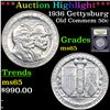 Image 1 : ***Auction Highlight*** 1936 Gettysburg Old Commem Half Dollar 50c Graded GEM Unc By USCG (fc)