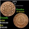 Image 1 : 1871 Two Cent Piece 2c Grades vf details