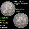 Image 1 : 1821 O-102 Capped Bust Half Dollar 50c Grades vf++
