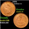 Image 1 : 1891 Indian Cent 1c Grades Choice Unc RB