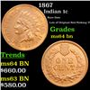 Image 1 : 1867 Indian Cent 1c Grades Choice Unc BN