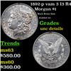 Image 1 : 1892-p vam 3 I3 R4 Morgan Dollar $1 Grades Unc Details
