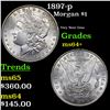 Image 1 : 1897-p Morgan Dollar $1 Grades Choice+ Unc