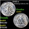 Image 1 : 1945-s Walking Liberty Half Dollar 50c Grades Select+ Unc