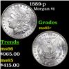 Image 1 : 1889-p Morgan Dollar $1 Grades GEM+ Unc