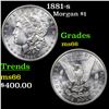 Image 1 : 1881-s Morgan Dollar $1 Grades GEM+ Unc
