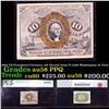Image 1 : PCGS 1863 US Fractional Currency 10c Second Issue fr-1246 Washington In Oval Graded au58 PPQ By PCGS