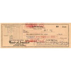 Lucille Ball Signed Check