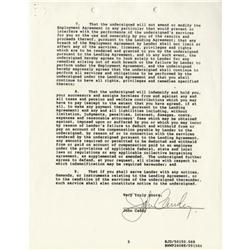 John Candy Signed "Spaceballs" Agreement