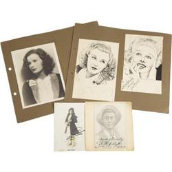Jean Harlow & Ginger Rogers Signed Sketches