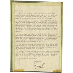 Anthony Perkins Signed Letter
