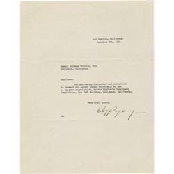 Willy Pogany Signed Letter