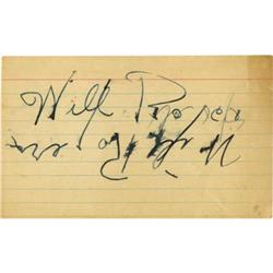 Will Rogers Autographed Notecard