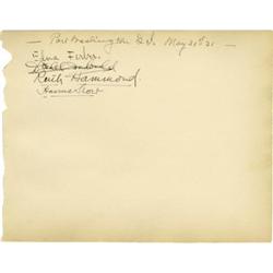 Signed Page from Clifton Webb's Guest Book, including E