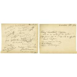 Signed Pages from Clifton Webb's Guest Book, Including