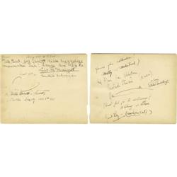 Signed Pages from Clifton Webb's Guest Book, Including