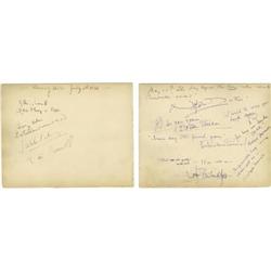 Signed Pages from Clifton Webb's Guest Book, including