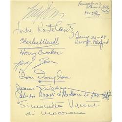 Signed Page from Clifton Webb's Guest Book