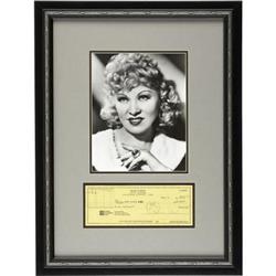 Mae West Signed Check with Photo