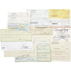 Set of 18 Celebrity Signed Checks