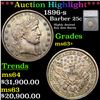 ***Auction Highlight*** 1896-s Barber Quarter 25c Graded ms63+ By SEGS (fc)