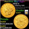 ***Auction Highlight*** 1851-o Gold Liberty Double Eagle $20 Graded ms62+ By SEGS (fc)