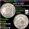 ***Auction Highlight*** 1831 O-103 Capped Bust Half Dollar 50c Graded ms64 By SEGS (fc)