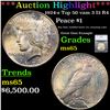***Auction Highlight*** 1924-s Top 50 vam 3 I3 R4 Peace Dollar $1 Graded ms65 By SEGS (fc)