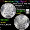 ***Auction Highlight*** 1893-p vam 3 I3 R5 Morgan Dollar $1 Graded ms65 By SEGS (fc)