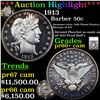 Proof ***Auction Highlight*** 1913 Barber Half Dollars 50c Graded pr66+ cam By SEGS (fc)