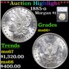 ***Auction Highlight*** 1885-o Morgan Dollar $1 Graded ms66+ By SEGS (fc)