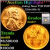 ***Auction Highlight*** 1940-p Near TOP POP! Lincoln Cent 1c Graded ms67+ By SEGS (fc)