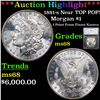 ***Auction Highlight*** 1881-s Near TOP POP! Morgan Dollar $1 Graded ms68 By SEGS (fc)