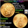 ***Auction Highlight*** 1867-p Gold Liberty Double Eagle $20 Graded ms61 By SEGS (fc)