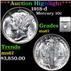 ***Auction Highlight*** 1918-d Mercury Dime 10c Graded ms67 By SEGS (fc)