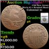 ***Auction Highlight*** 1788 New Jersey Maris 67-v Brushed Mane Colonial Cent 1c Graded g6 By SEGS (